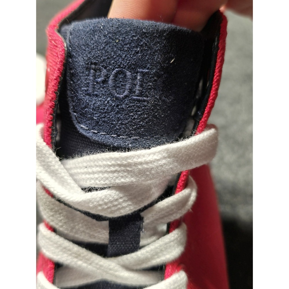 New Polo Ralph Lauren Solomon Downhill Ski Patch Canvas Sneakers‎ Mens 9.5 Red - Picture 7 of 12